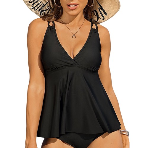 Charmo womens black tankini - womens,