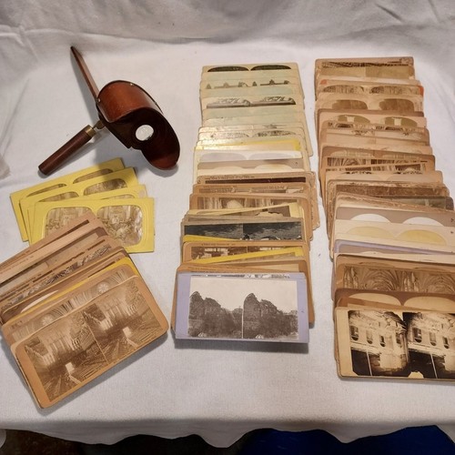 Antique stereoscope wooden - stereoscope,