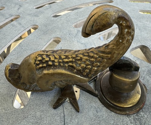 Antique brass dolphin - , door