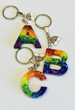 Rainbow Initial Sparkly