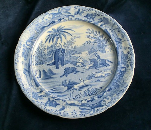 Antique blue transferware - antique,