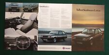 Talbot Sunbeam Lotus Car Original Sales Brochure from 1980