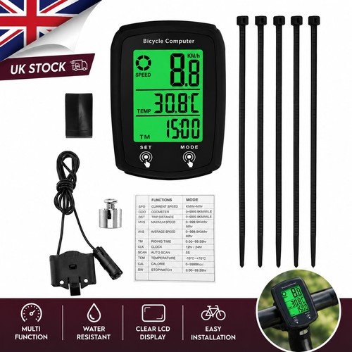 Wired bike computer - wired, lcd