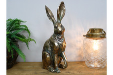 Golden Resin Hare With One