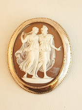 Vintage antique carved shell