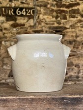 Vintage French Neutral Stoneware Confit Pot Jar