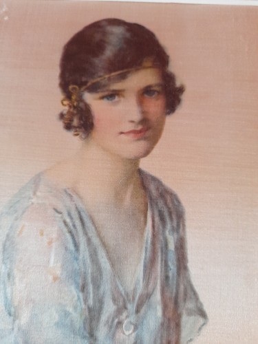 Silk print antique framed - silk, antique.