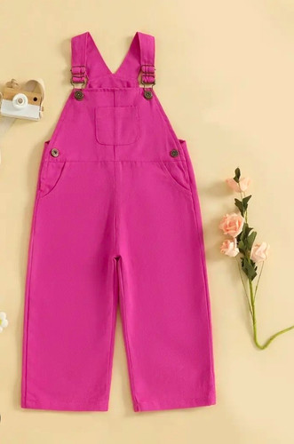 Girls pink denim dungarees - girls,