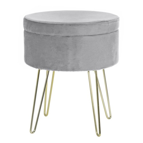 Aria velvet storage footstool - aria,