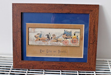 Stevengraph Silk Picture For Life and Death  Framed