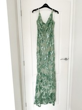 Lipsy London Mint Green Sequin Cowl Neck Midi Occasion Prom/Bridesmaid Dress 8