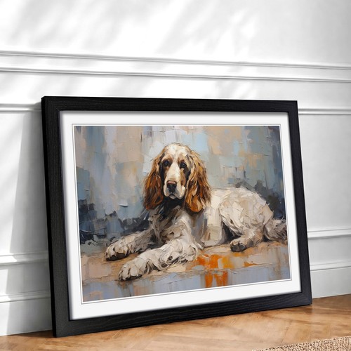 Cocker spaniel gestural framed - cocker,