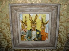 DRESSED RABBITS 4 X 4 rustic