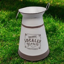 Rustic Metal Milk Jug Planter
