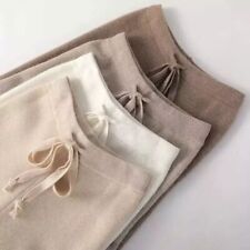 New Fashion Women's 100% Cashmere Woolen Wide Leg Pants High Waist Trousers --