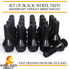 Alloy Wheel Bolts Black (20) 14x1.5 Nuts for Mercedes C-Class [W204] 07-14