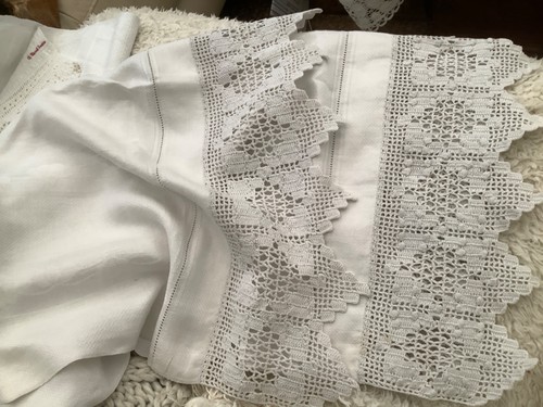 Vintage linen damask - , huckaback