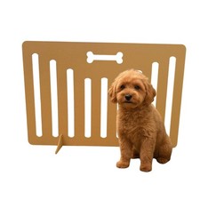 See-Through Dog Bone Wooden Stopper Barrier – No-Drill Safety Gate for Doorways