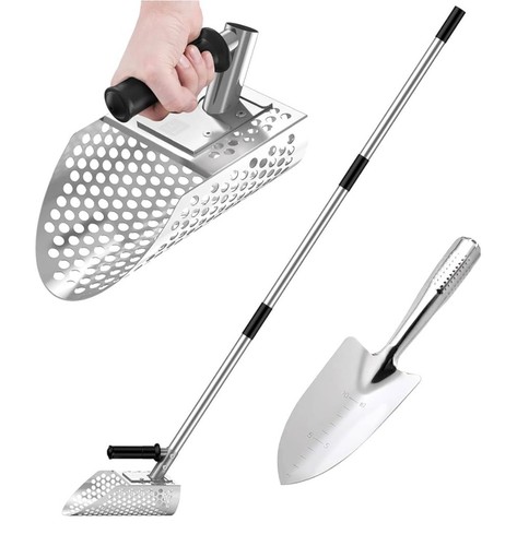 Long handle sand scoop - long, heavy