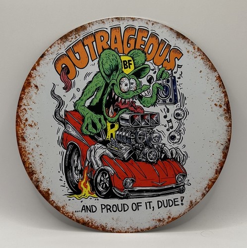 Rat fink metal sign,man