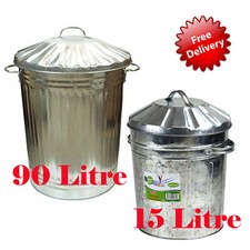 Galvanised metal bin home - metal,