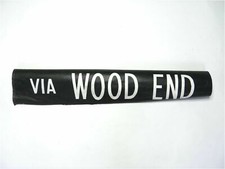 Vintage 1986 printed Bus destination blind Wolverhampton Via Wood End 