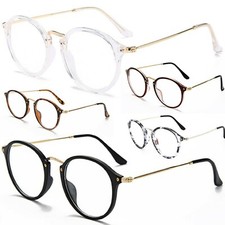  Clear Lens Fashion Glasses Slim Frame Womens Mens Vintage Retro Geek 