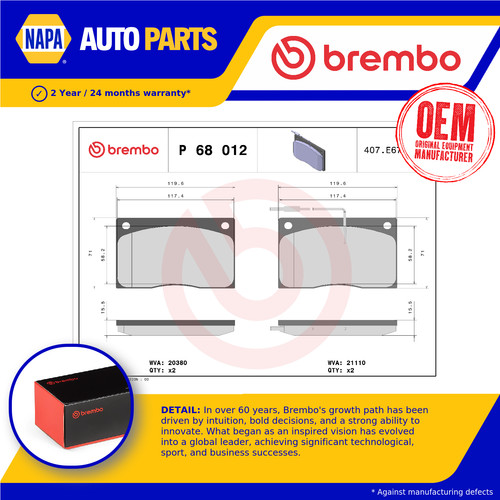 Brake pads set fits - brake,