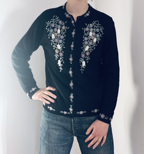 Vintage 1950 black beaded - vintage,