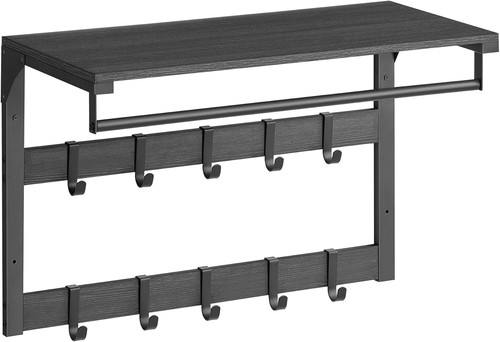 Coat rack with shelf wall - with,