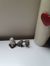 Vintage/Old Cute 3 X Small Mini Cat/KITTEN Figurine Ornament Decorative 