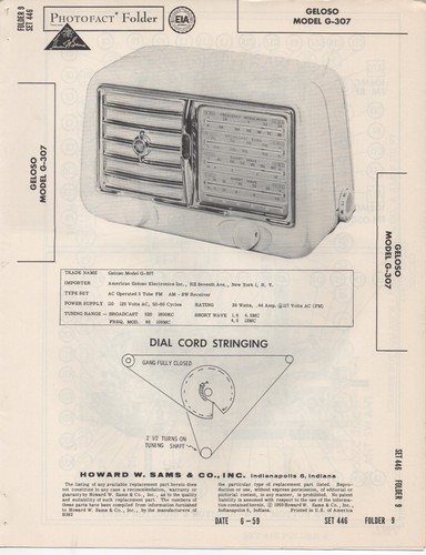 1959 geloso 307 fm radio - am-fm,