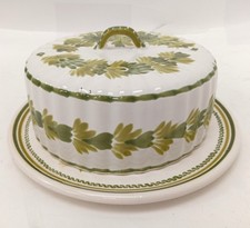 Vintage Henriot Quimper Faience Ceramic Hand Painted Cake Serving Plate & Lid