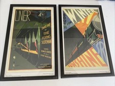 Two Framed Vintage Train Posters