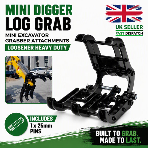 Mini digger log - mini, grab