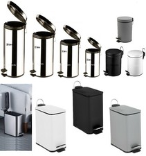 STAINLESS STEEL PEDAL BIN HOME OFFICE KITCHEN BATHROOM TOILET RUBBISH WASTE BIN