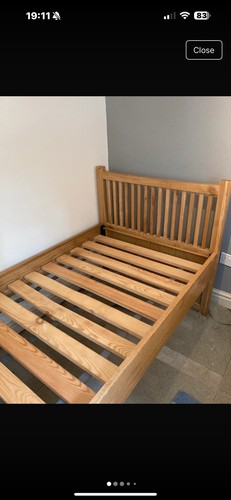 Solid oak single bed - oak, frame