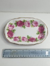Small Antique Royal Albert Old English Rose Bone China Tray