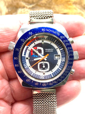 1970s Vintage Tegrov Chronograph men's Watch - working - 40mm dia - swiss made