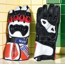 Honda Repsol Motorcycle Motorbike Racing Leather Gloves 