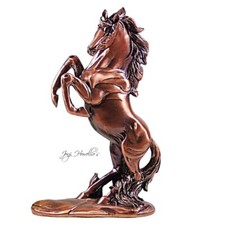 Copper Rearing Horse Ornament Figurine Equestrian Sculpture Home Decor Gift 28cm