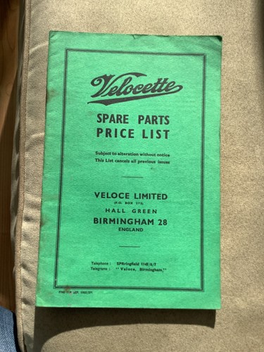 Velocette spare parts price - velocette,