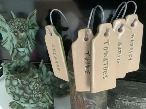 Ceramic plant herb labels - ceramic,