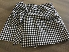 Ladies Zara skort black and white gingham check with zip fastening size XS NWOT