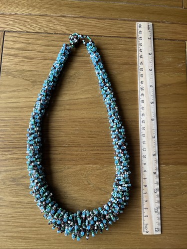 Blue beaded ladies necklace - ladies,
