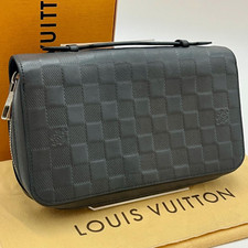 Louis Vuitton Zippy XL N61254 Onyx Damier Infini Grey Authentic Rare A38