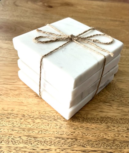 White marble coasters piece - , 4