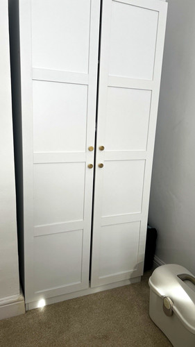 White freestanding wardrobe - freestanding,
