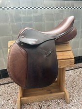 Jeffries Elite English Leather Jump Saddle Brown  17.5”  Wide