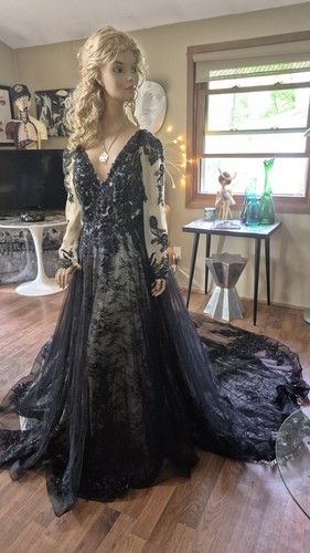 Black wedding dress - black, w/